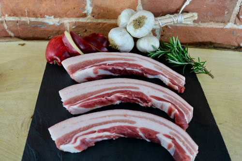 1kg Rear Breed Free Range Pork Belly Slices - Considerate Carnivore