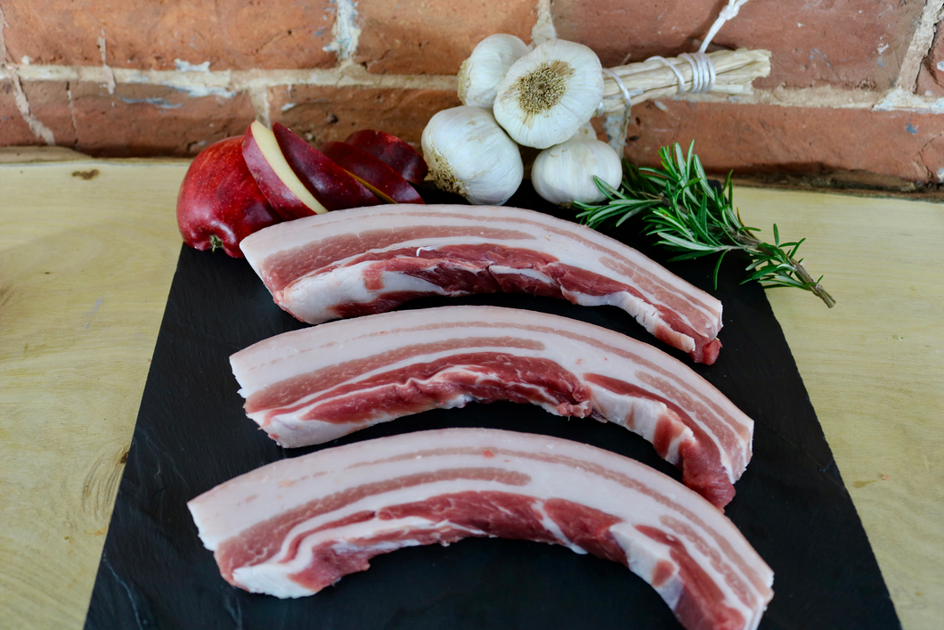 1kg Rear Breed Free Range Pork Belly Slices - Considerate Carnivore