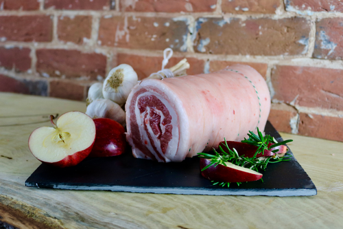 1.5kg Free Range Rare Breed Pork Belly roasting joint - Considerate Carnivore